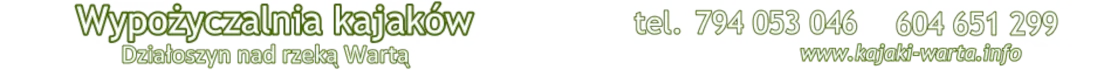 Logo Wypożyczalnia kajaków - Działoszyn Kajaki Rzeka Warta