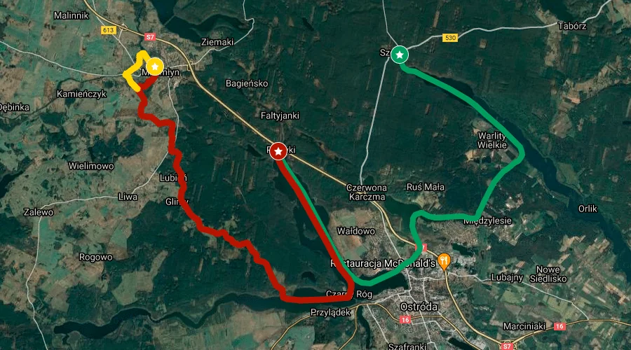 Zdjęcie trasy Jeziora i Śluzy – Zakątek – 37 km (18,5 km + 18,5 km) 1